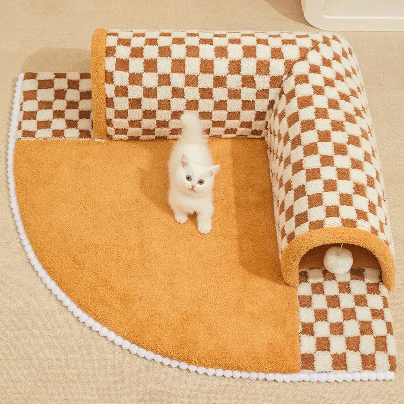 CozyCat Tunnel - Warm Plush Cat Play Tunnel