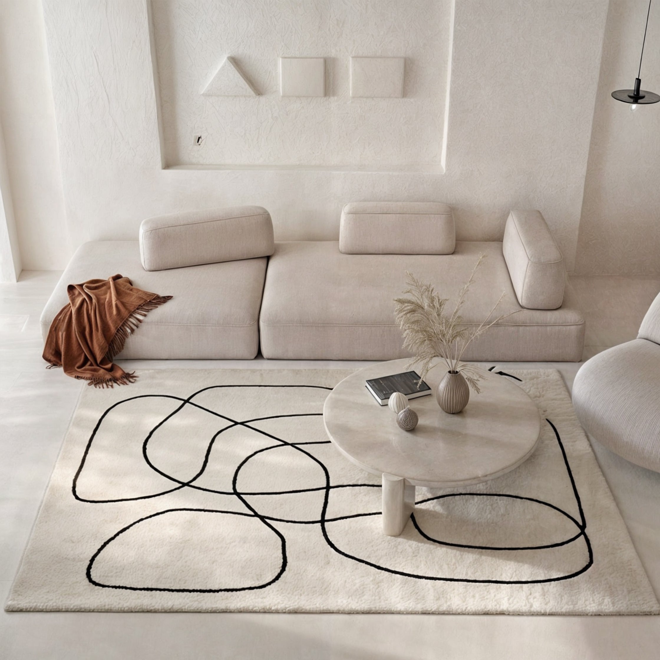 Abstract Weave - Luxe Wool Rug with Design