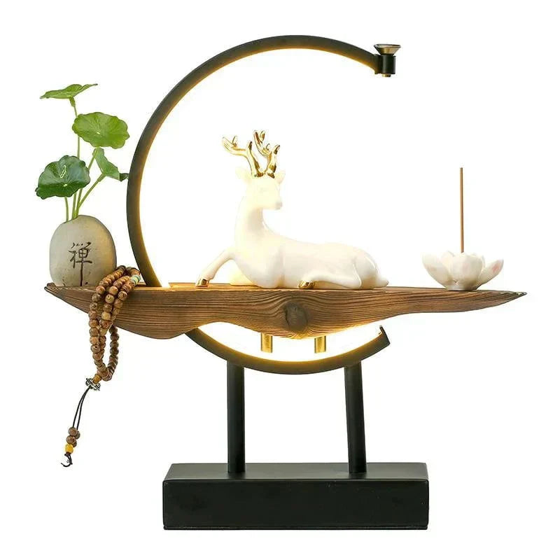Ceramic Incense Holder with Elegant Deer Design & Soothing Light for Tranquil Home Decor 1
