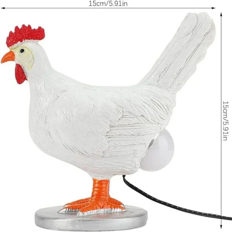ChickLuxe | Whimsical Battery Operated Chicken Table Lamp for Home Decor 2