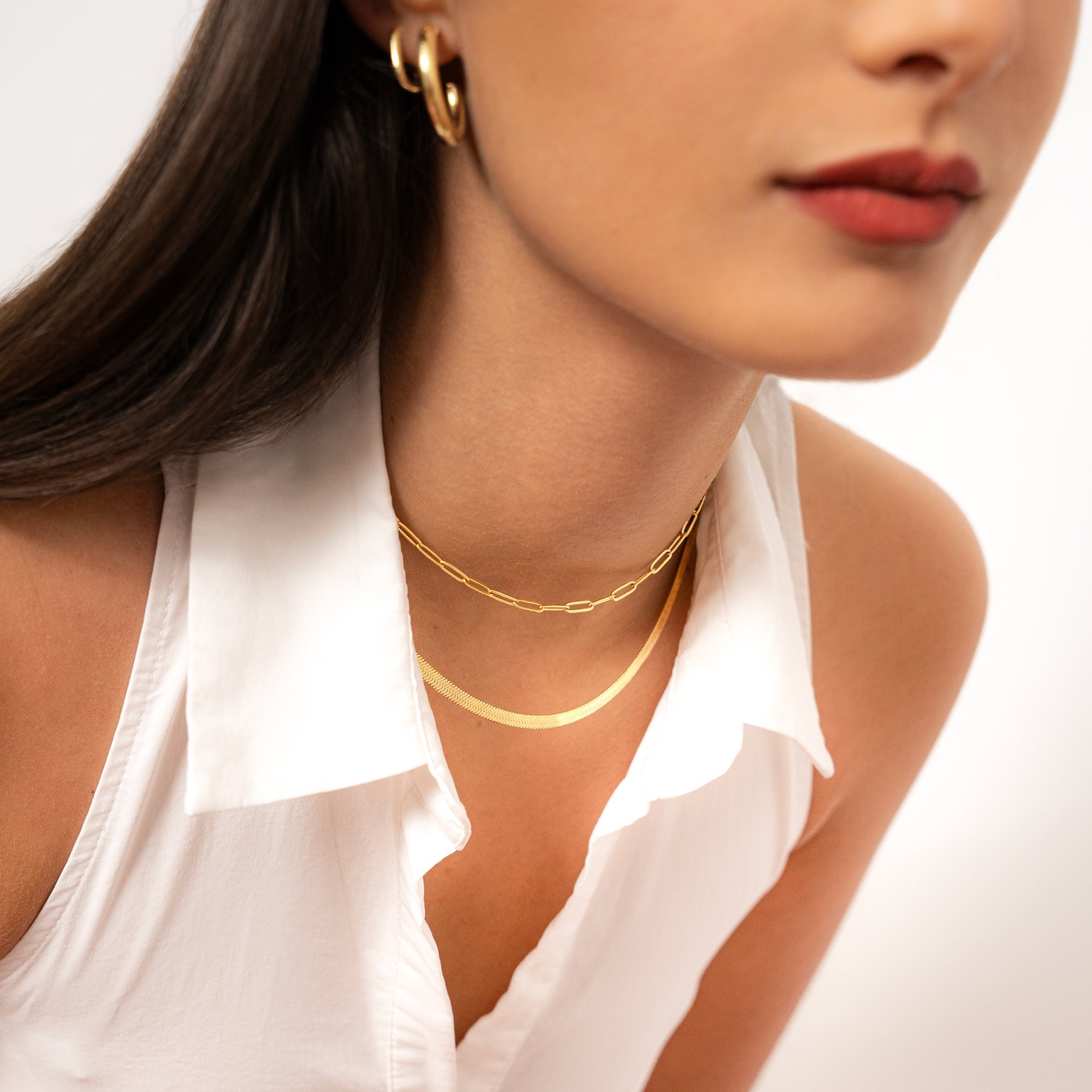 Helena - Sleek Flat Chain Necklace for Women