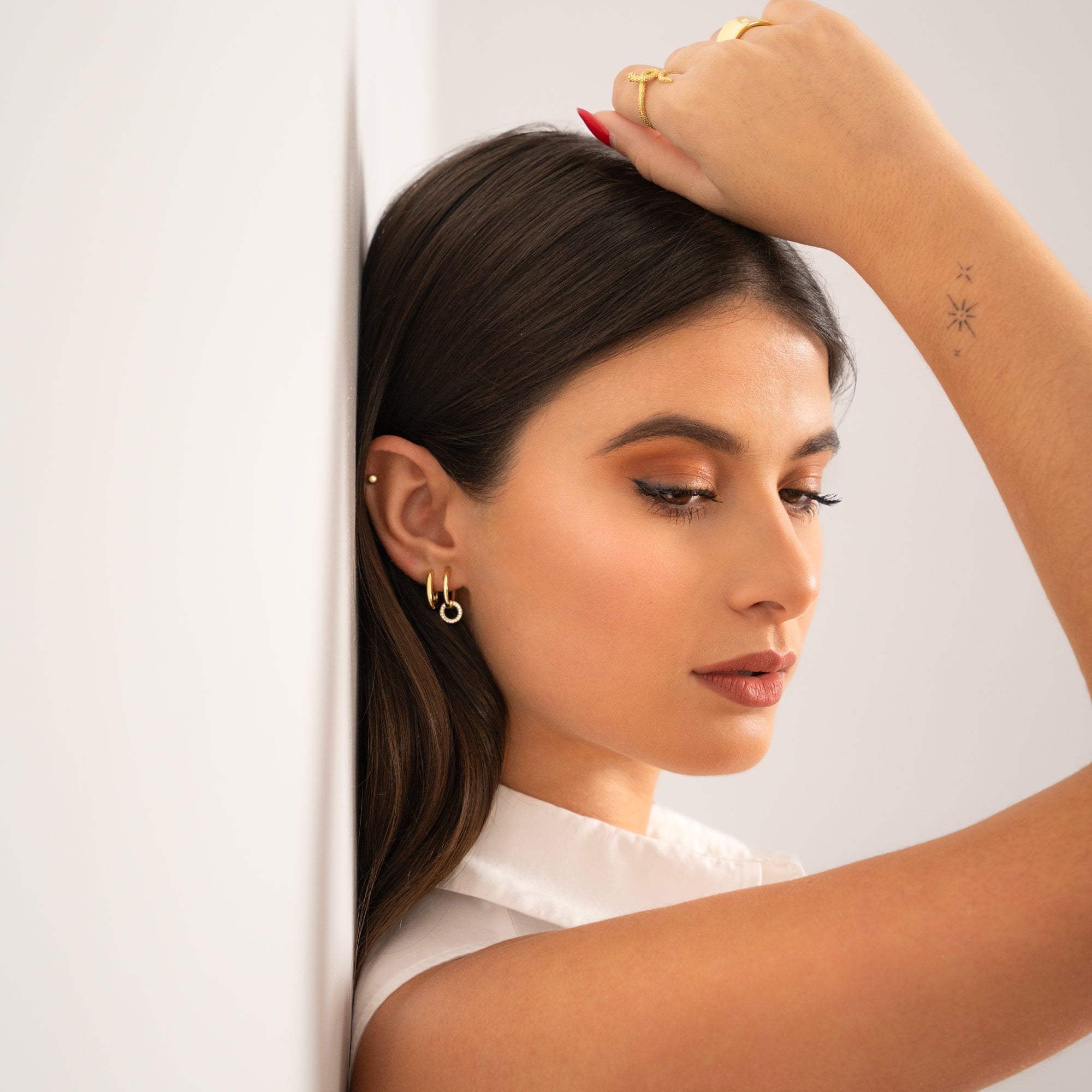 Lunara - Minimalist Silver Stud Earrings