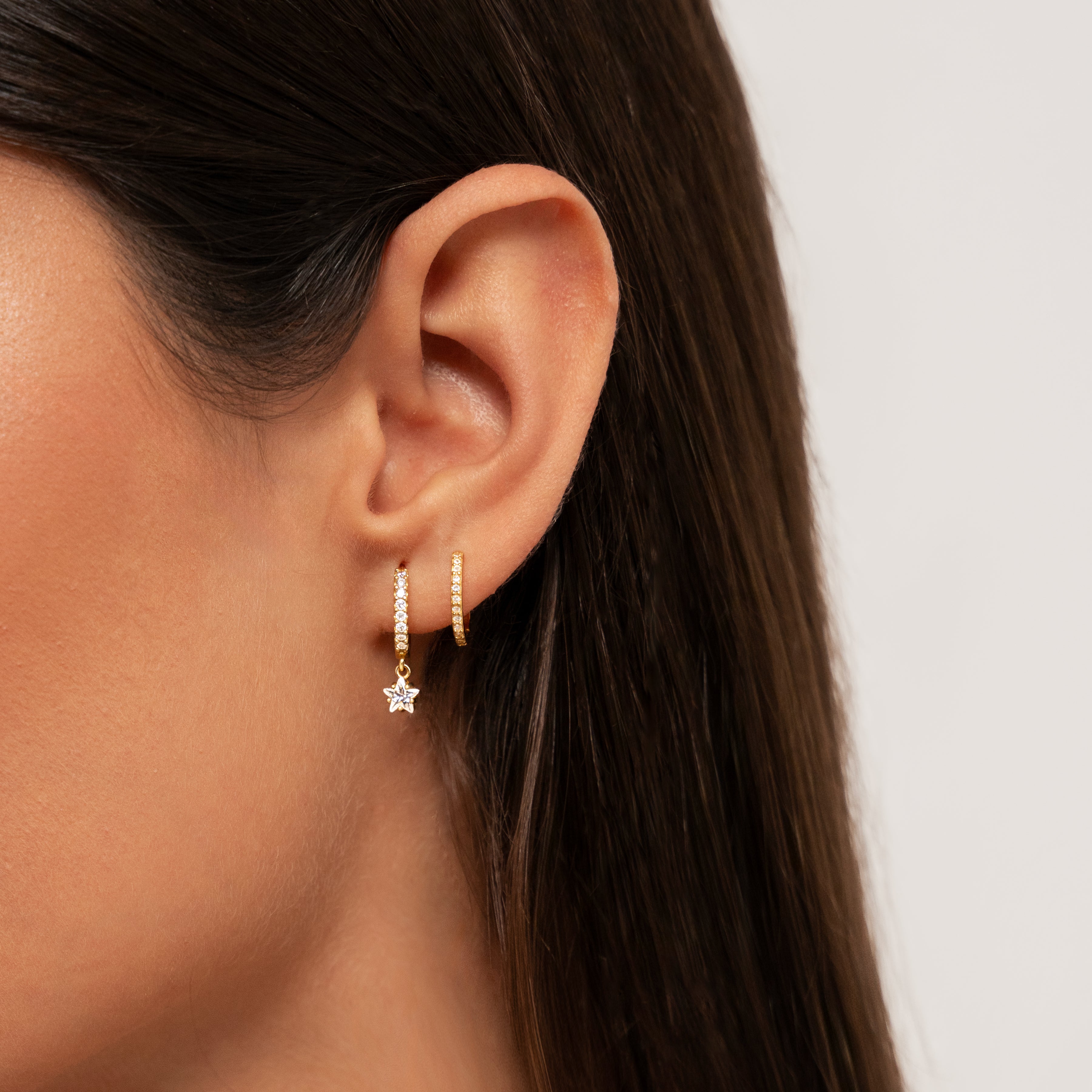 Lyra - Sparkling Star Hoop Earrings for Women