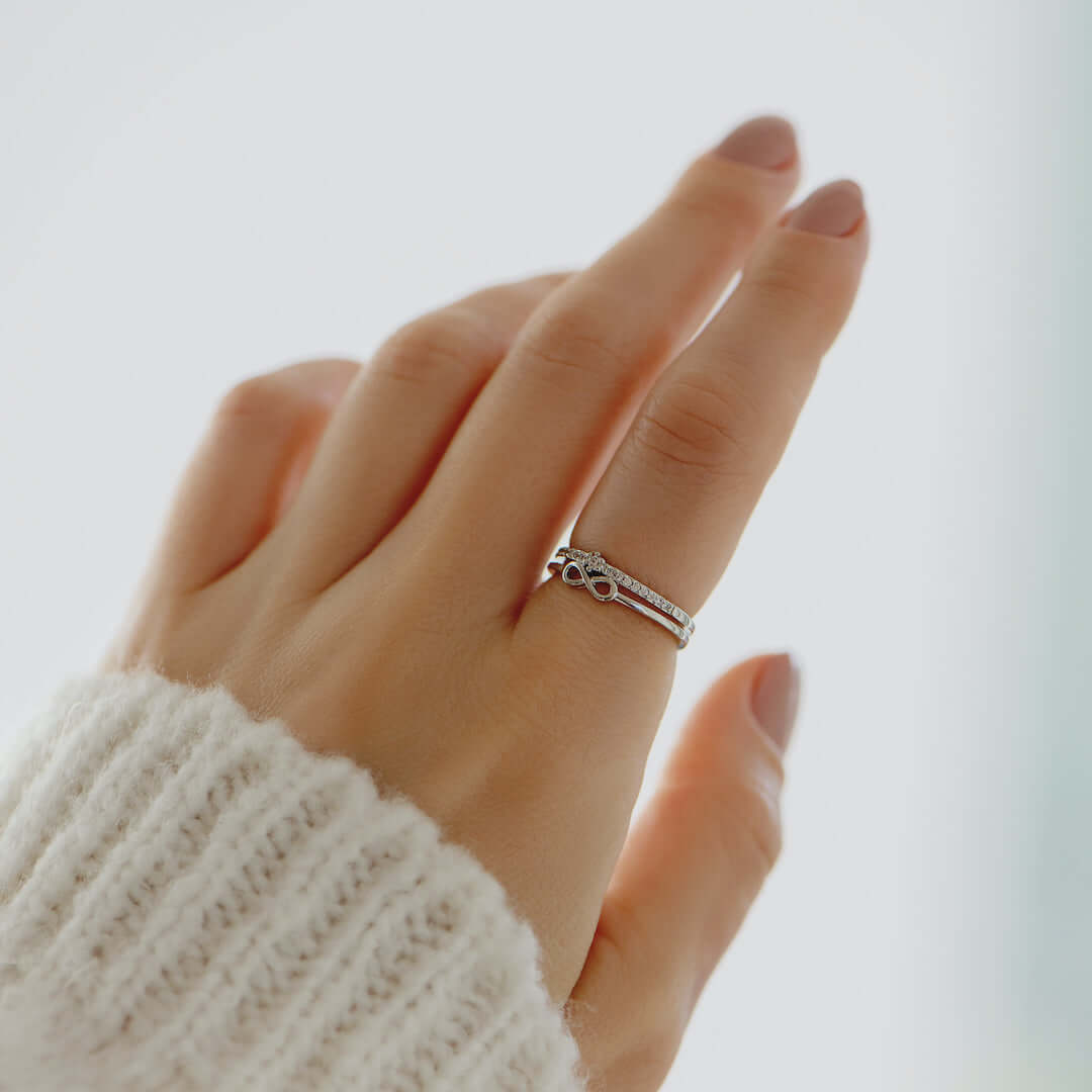 EndlessLove - Eternity Ring with Pave Stones