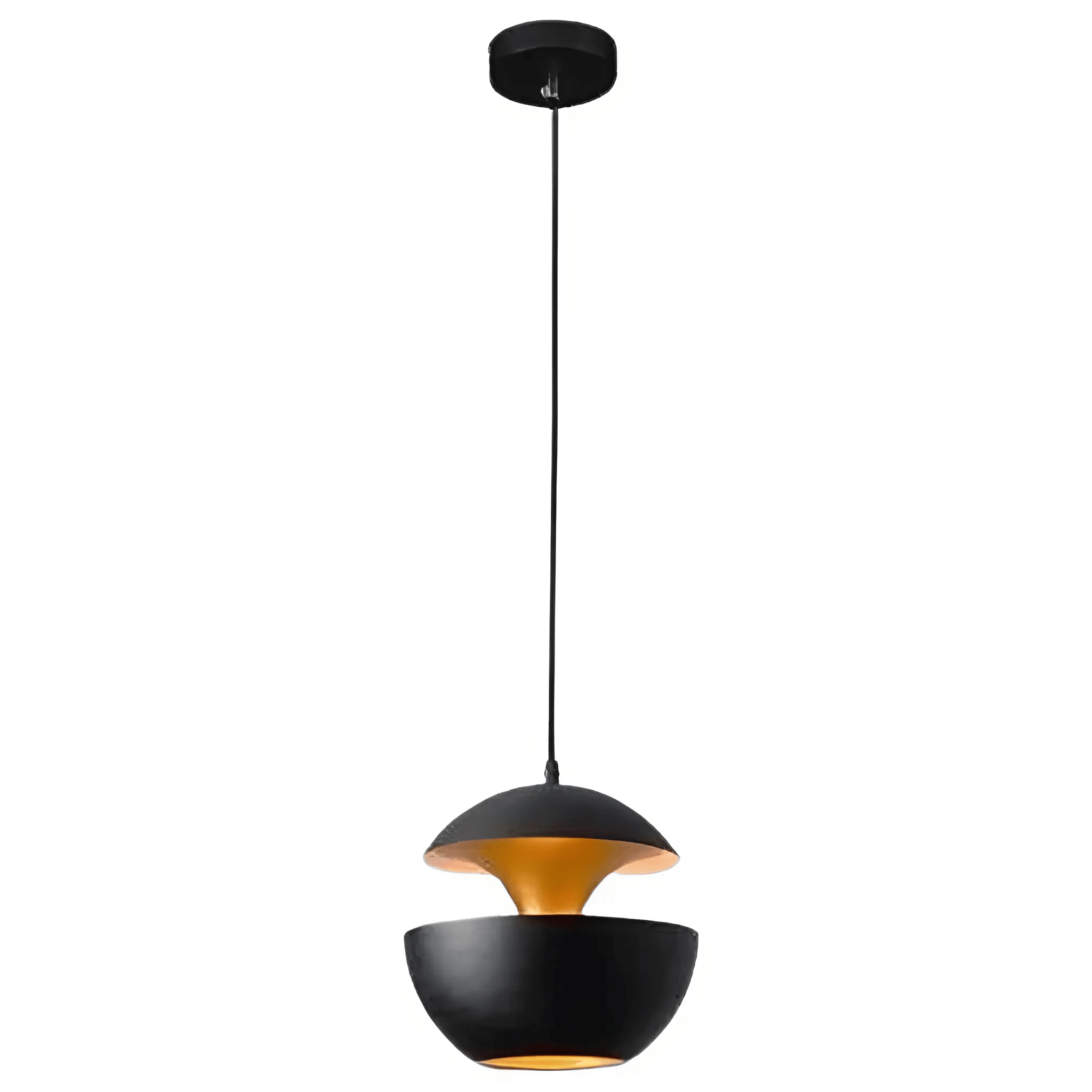 GoldGlow Pendant - Gold-Lined Dining Ceiling Lamp