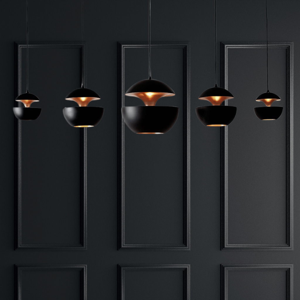 GoldGlow Pendant - Gold-Lined Dining Ceiling Lamp