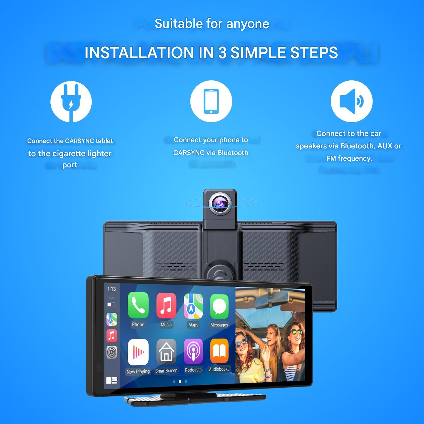 DriveOne | Apple CarPlay Screen with 4K Dashcam & Waterproof Camera | Universal Smart Display for Enhanced Driving Experience 6