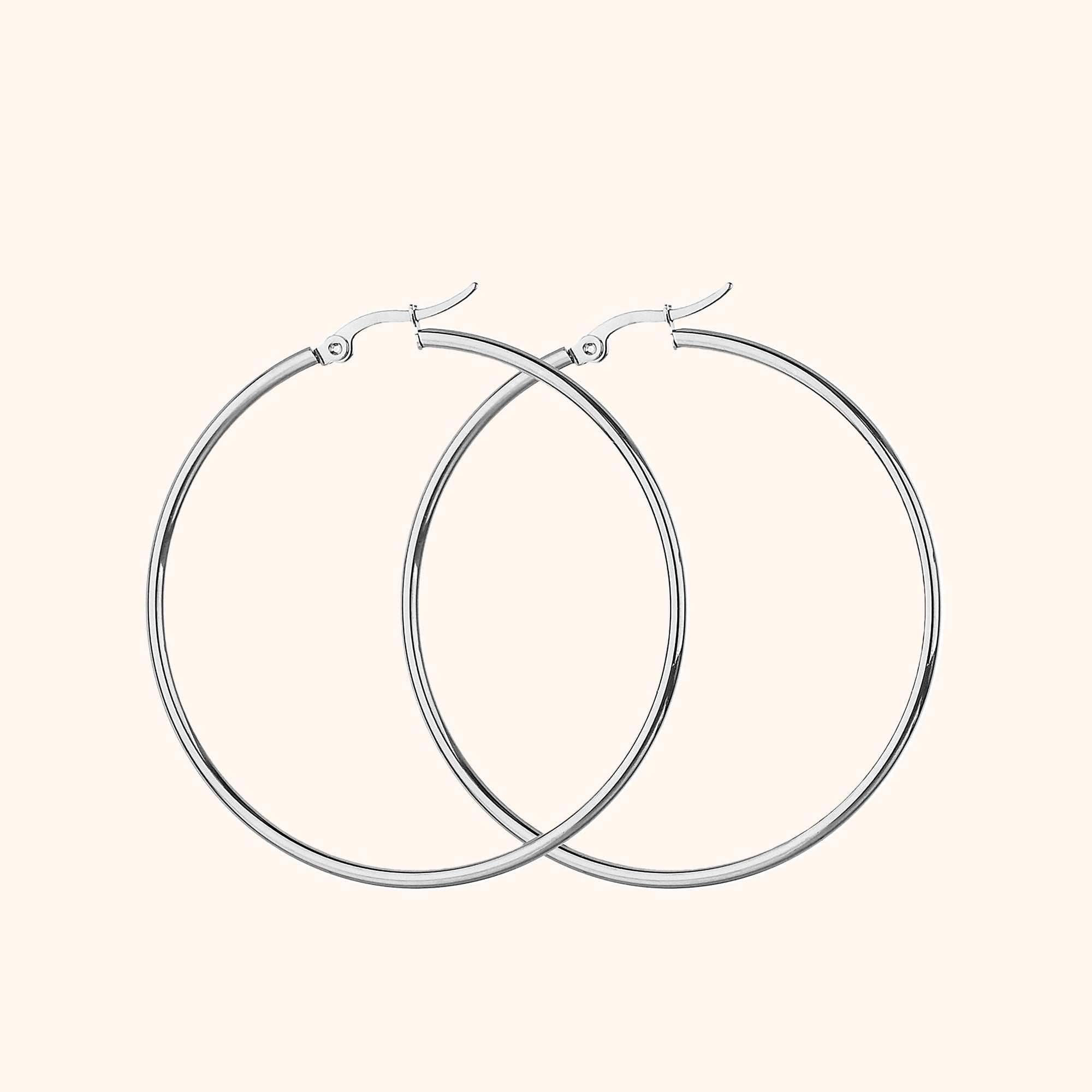 Celeste - Classic Silver Hoop Earrings
