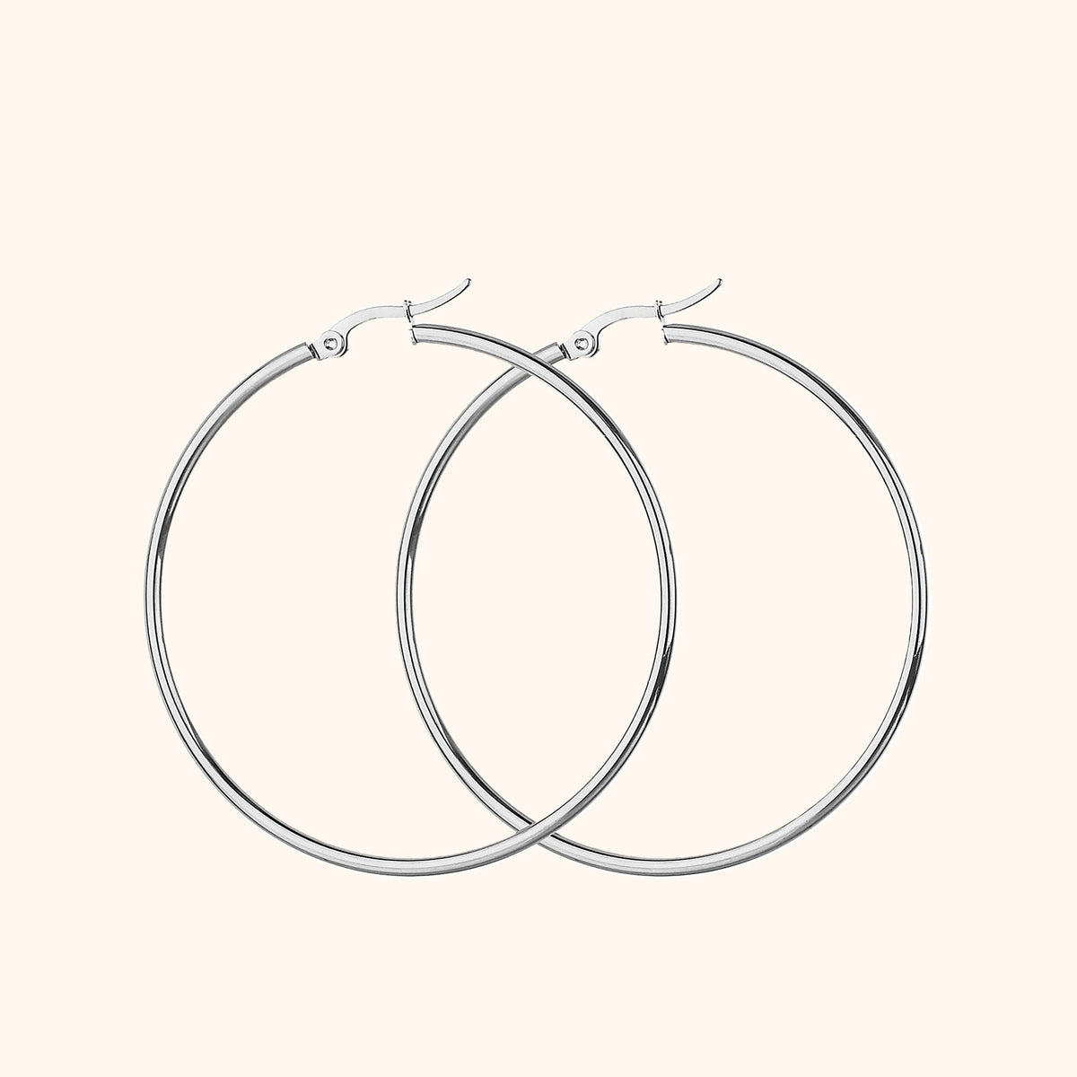 Celeste Hoop Earrings - Large Thin Sterling Silver Hoops