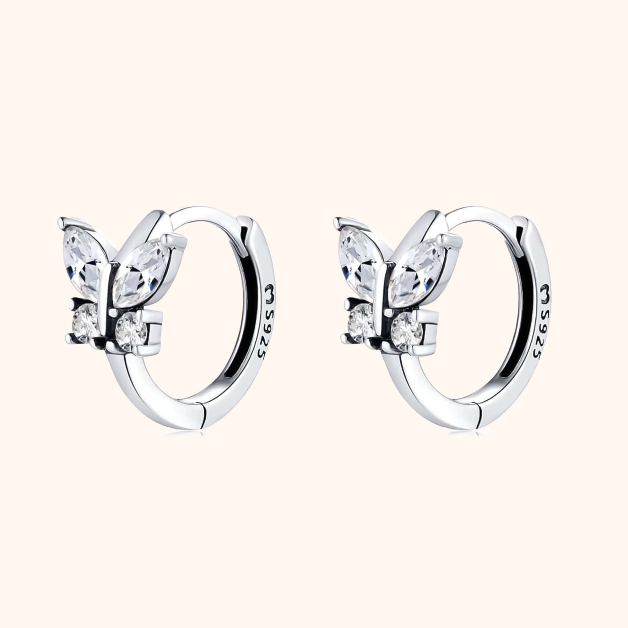 Auryn - Crystal Butterfly Hoop Earrings for Women