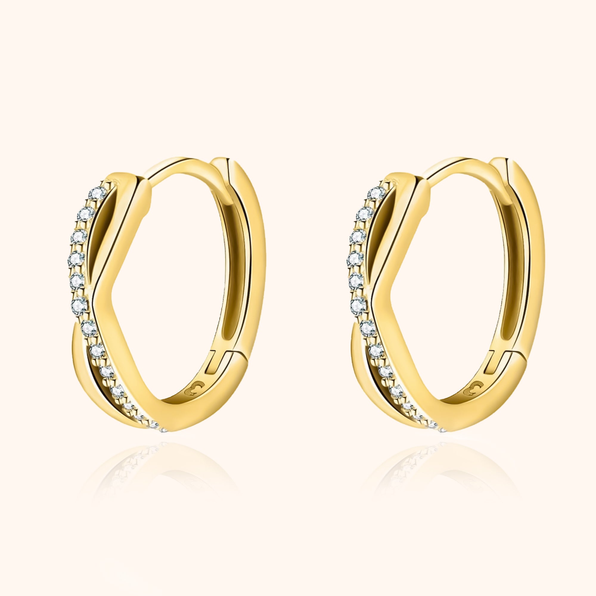 Sophia - Braided Zirconia Hoop Earrings for Women