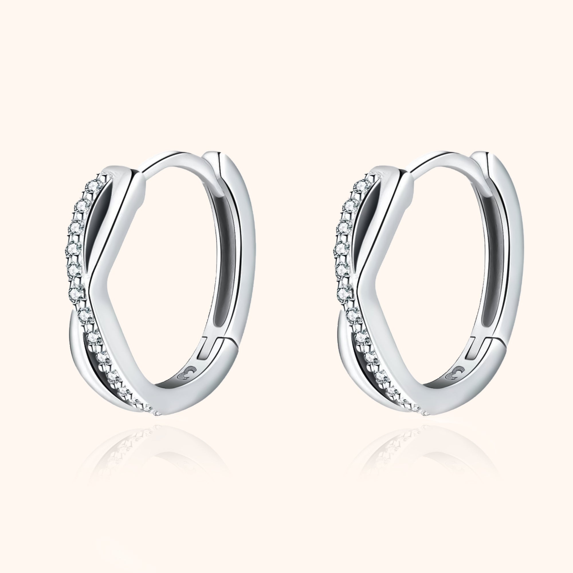 Sophia - Braided Zirconia Hoop Earrings for Women