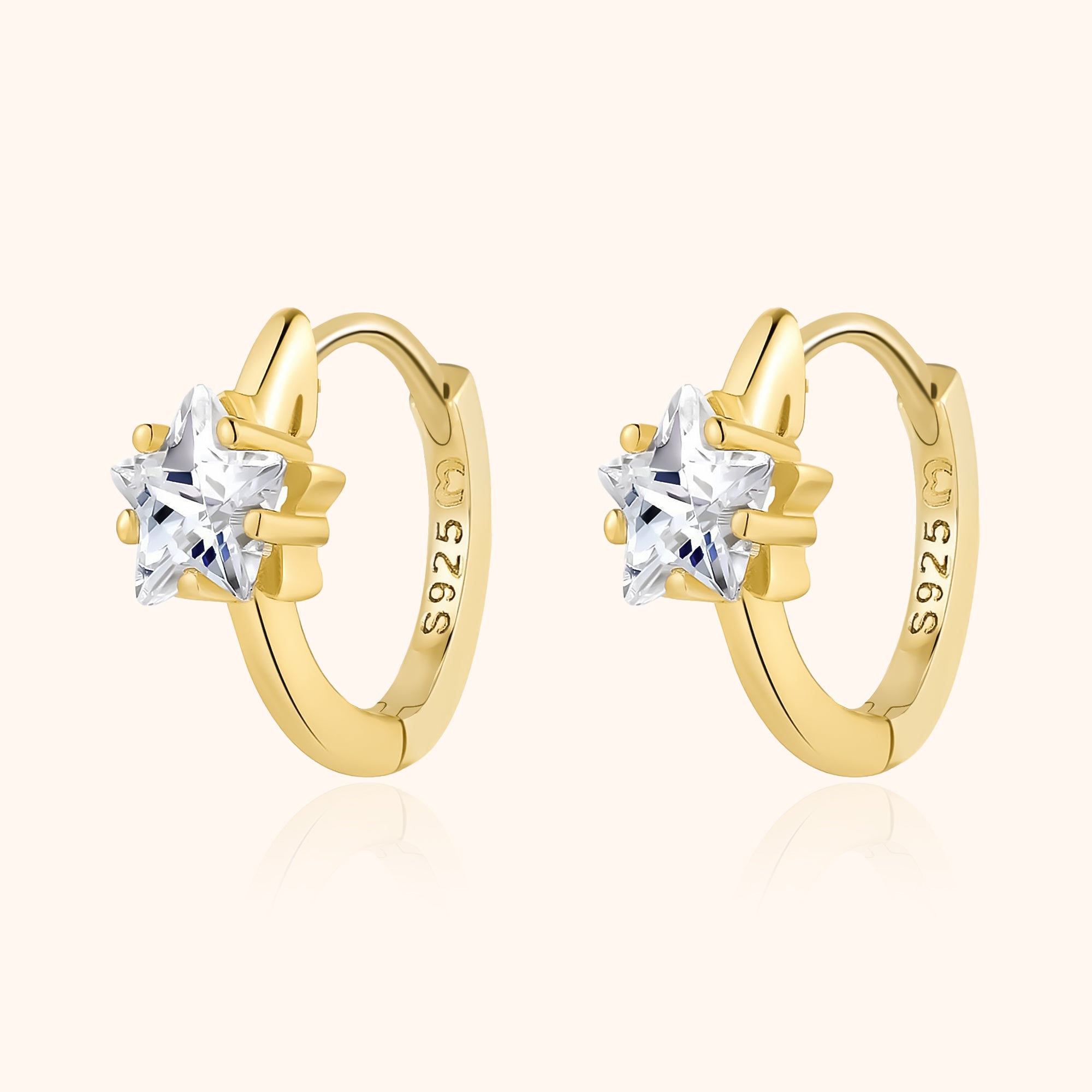 Lunara - Star Zirconia Hoop Earrings for Women
