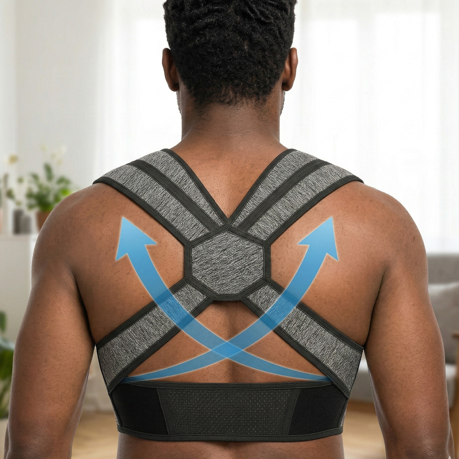Eco-Friendly Posture Corrector - Adjustable Bamboo Back Support for Enhanced Comfort 1