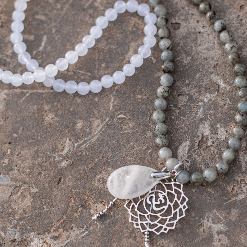 Seraphine Labradorite & Amethyst Mala