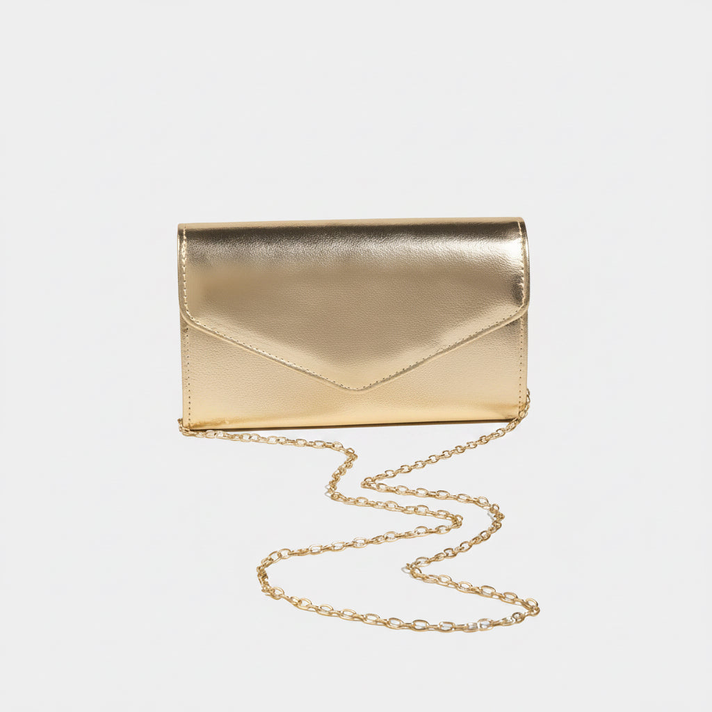 Elegance | Ruffles Pouch with Chain Shoulder Strap | Chic Clutch for Versatile Occasions 0