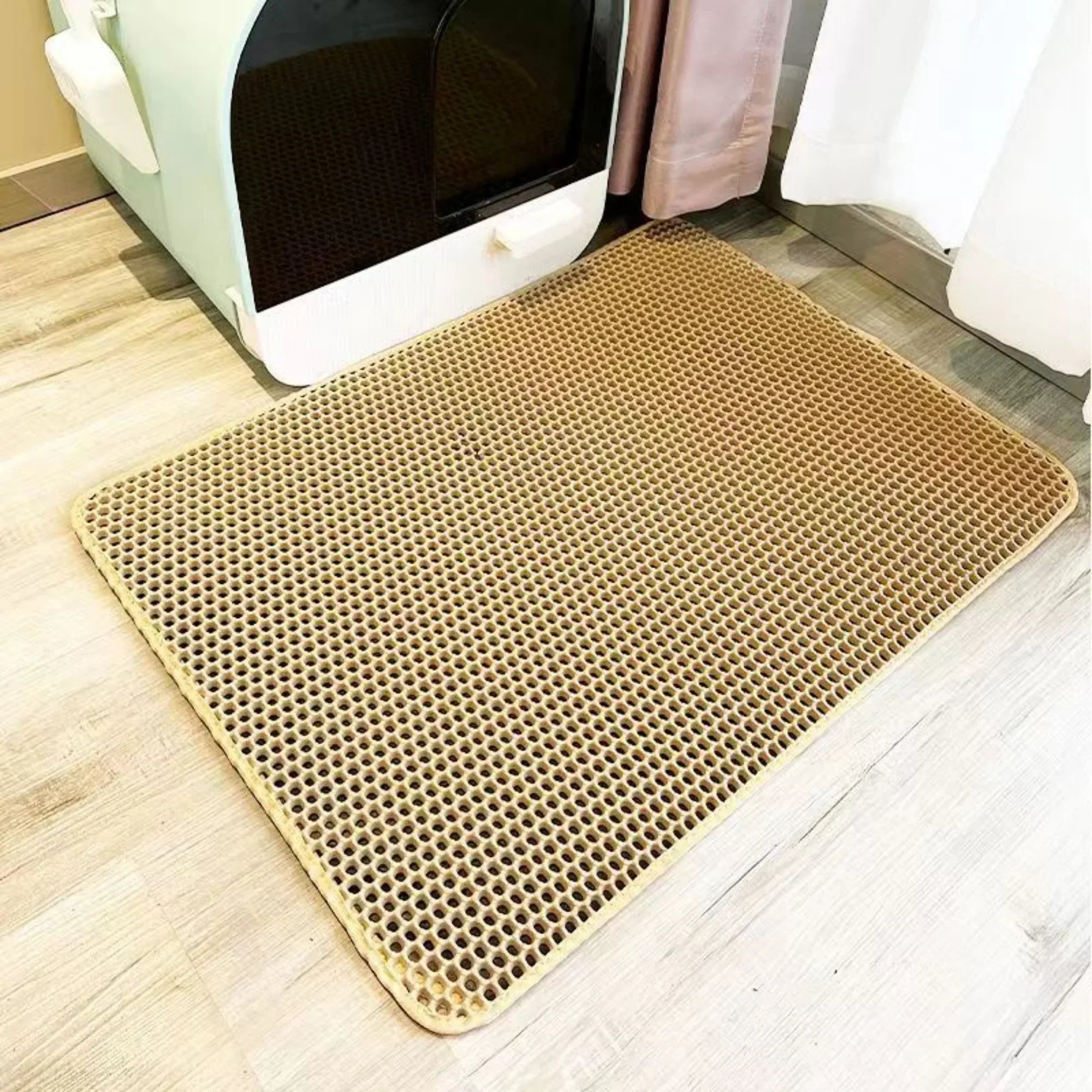Elegant Cat Litter Mat | Double-Layer Design with Waterproof Base | Non-Slip Floor Protection for Clean Interiors 0