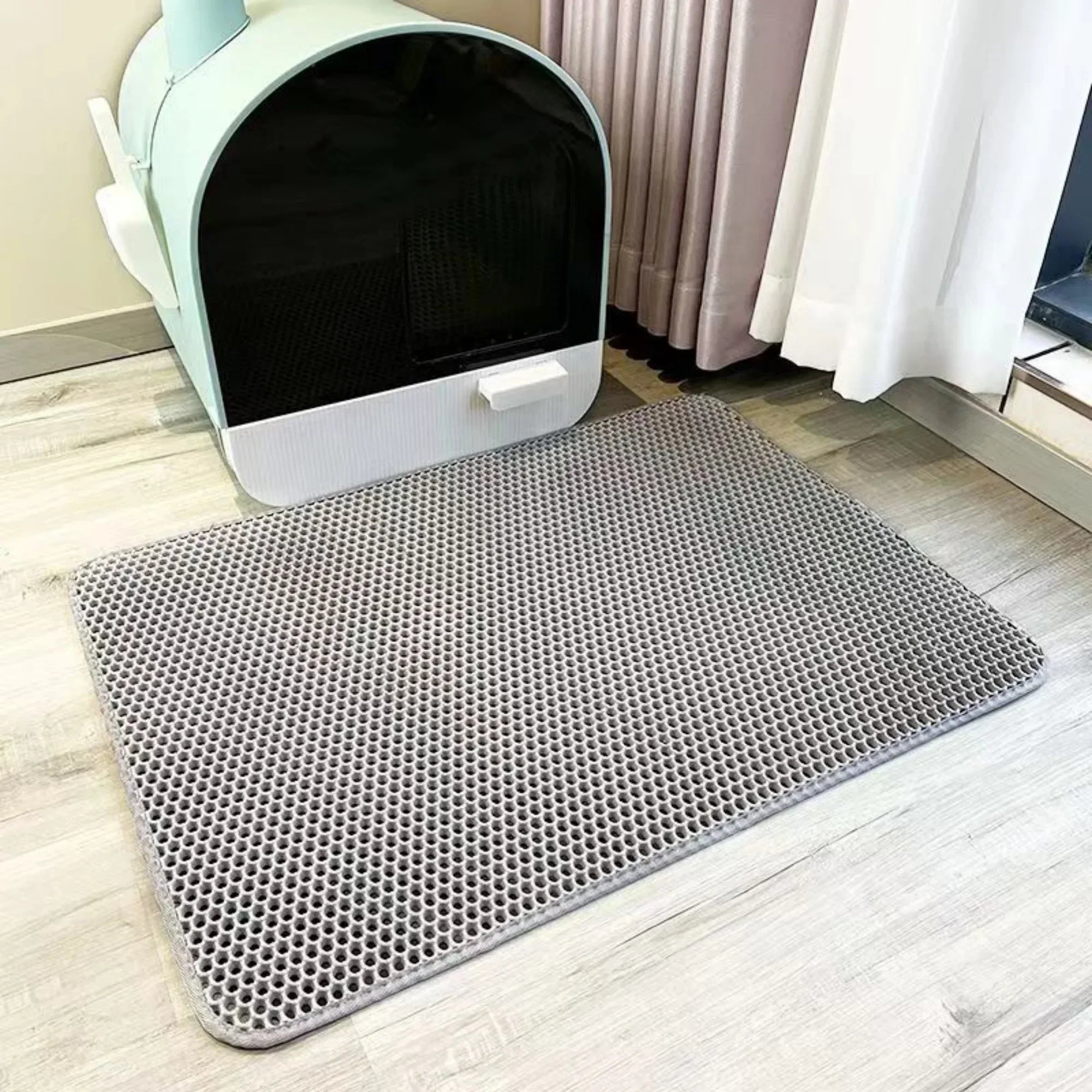 Elegant Cat Litter Mat | Double-Layer Design with Waterproof Base | Non-Slip Floor Protection for Clean Interiors 2