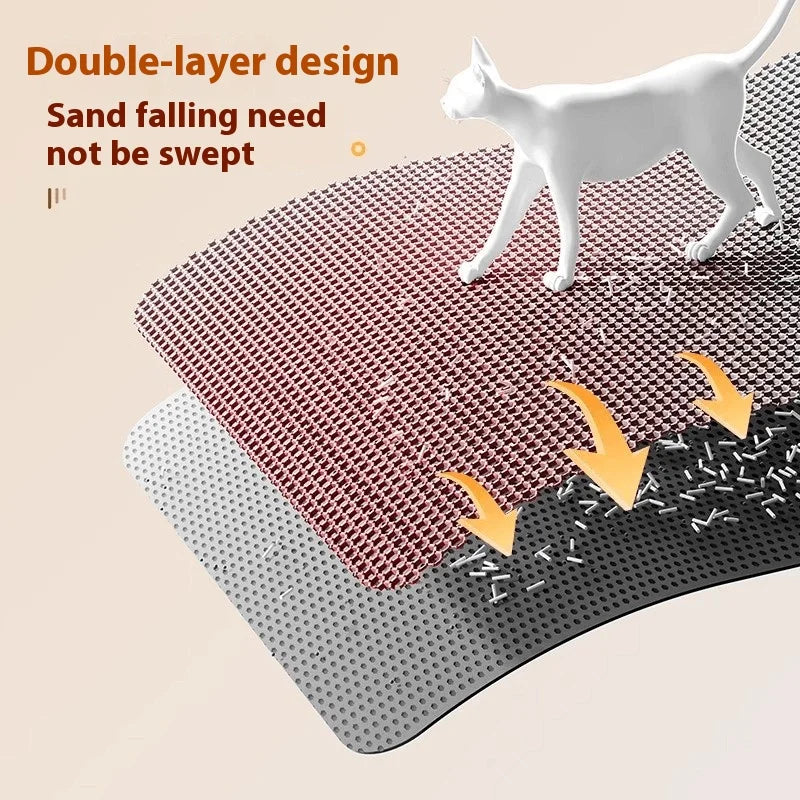 Elegant Cat Litter Mat | Double-Layer Design with Waterproof Base | Non-Slip Floor Protection for Clean Interiors 6