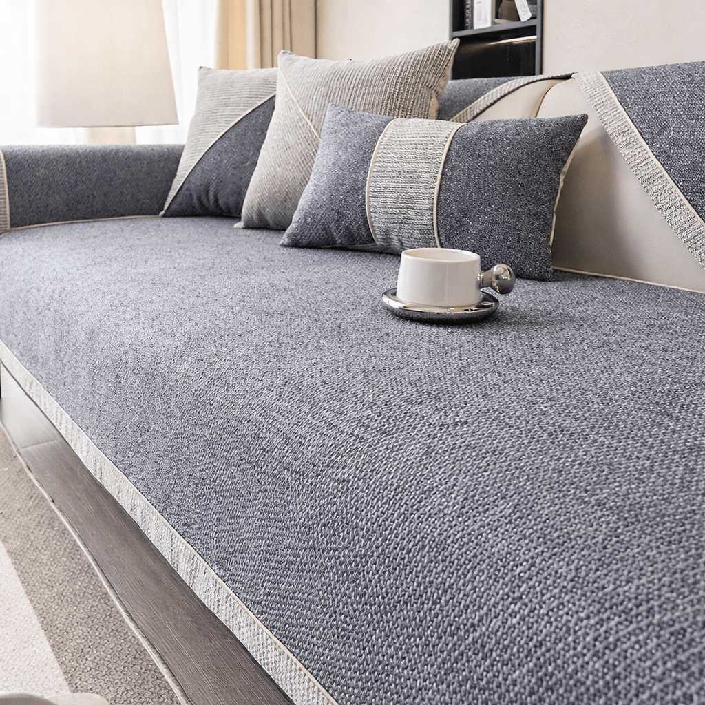 Elegant Cotton-Linen Sofa Cover with Non-Slip Design | Breathable Protection for Comfort and Style 0