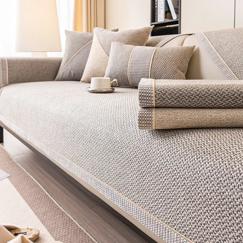Elegant Cotton-Linen Sofa Cover with Non-Slip Design | Breathable Protection for Comfort and Style 3