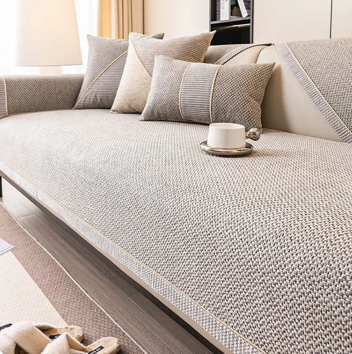 Elegant Cotton-Linen Sofa Cover with Non-Slip Design | Breathable Protection for Comfort and Style 4