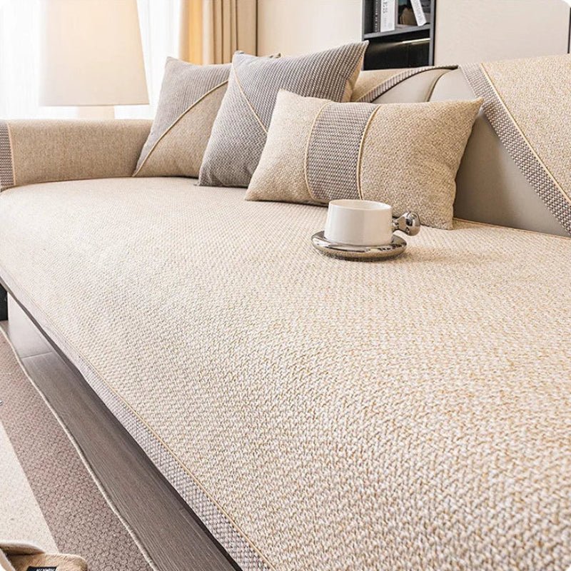 Elegant Cotton-Linen Sofa Cover with Non-Slip Design | Breathable Protection for Comfort and Style 5