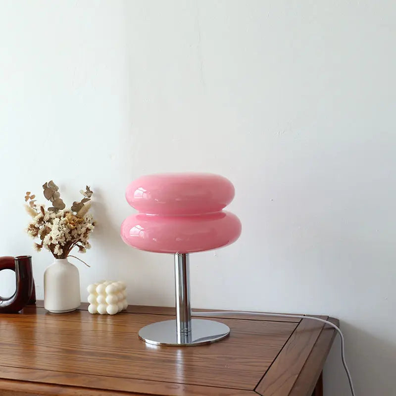 Elegant Glass Table Lamp | LED Ambient Lighting with Stained Design | Stylish Nightstand Lamp for Cozy Spaces 11
