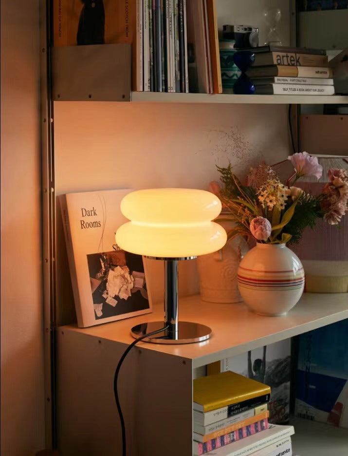 Elegant Glass Table Lamp | LED Ambient Lighting with Stained Design | Stylish Nightstand Lamp for Cozy Spaces 4