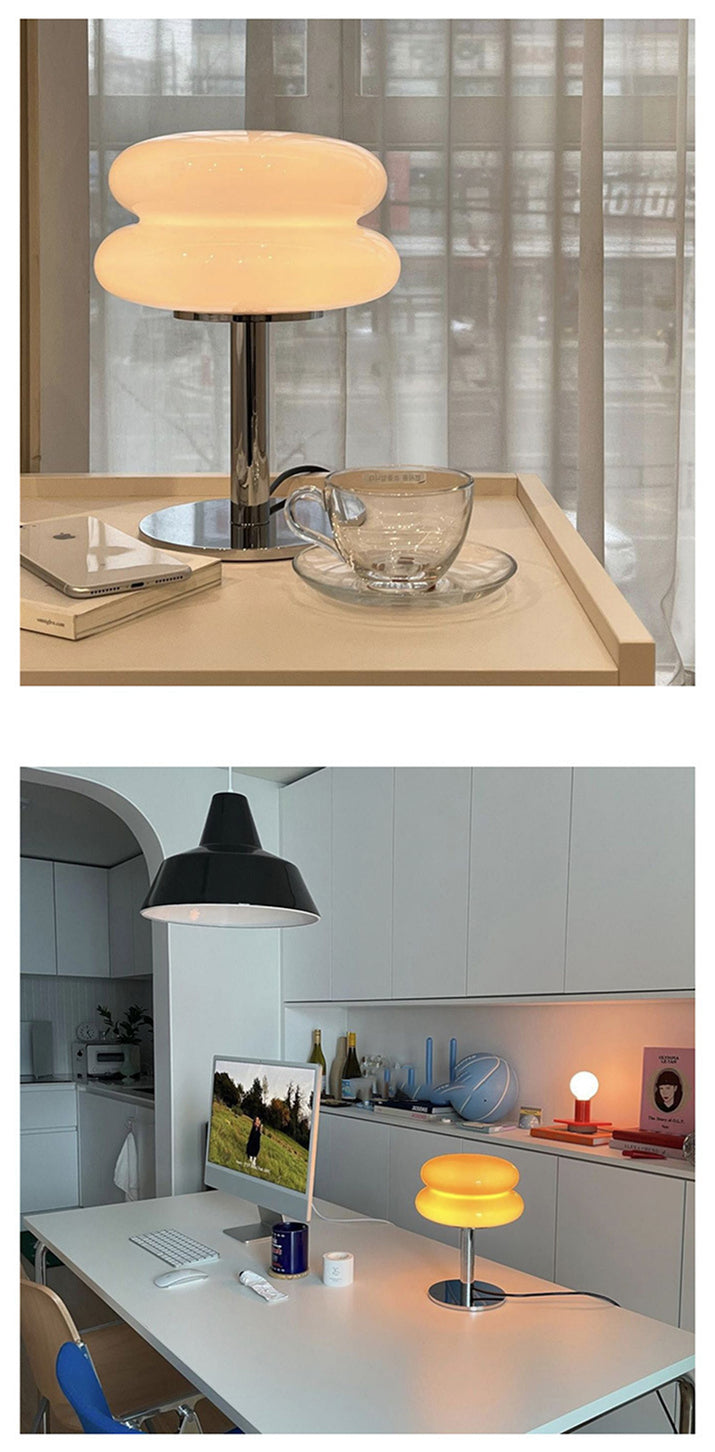 Elegant Glass Table Lamp | LED Ambient Lighting with Stained Design | Stylish Nightstand Lamp for Cozy Spaces 6