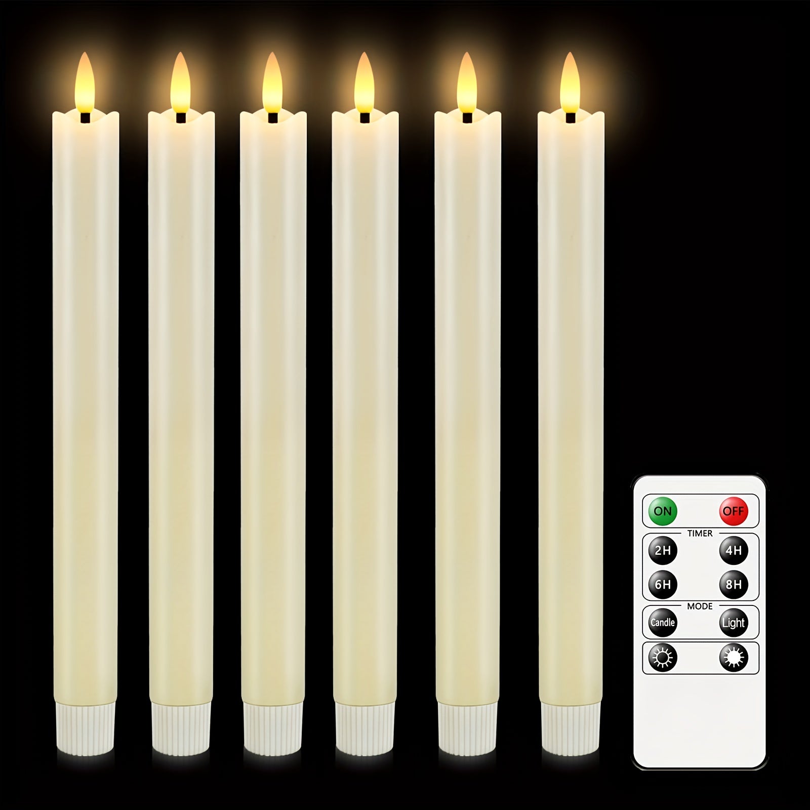 Elegant LED Taper Candles Set with Remote Control & Realistic Flicker | Flameless Decor for Safe Ambiance 2