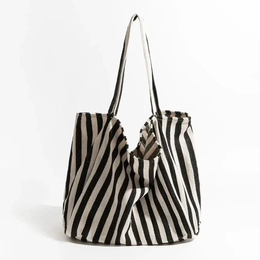 Elegant Striped Tote Bag with Comfortable Straps | Stylish Accessory for Everyday Use 0