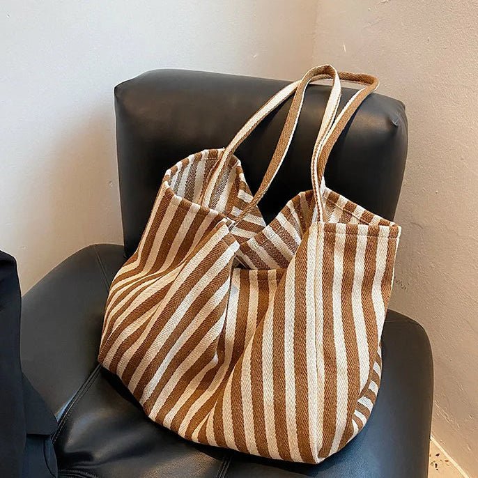 Elegant Striped Tote Bag with Comfortable Straps | Stylish Accessory for Everyday Use 4