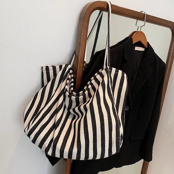 Elegant Striped Tote Bag with Comfortable Straps | Stylish Accessory for Everyday Use 5