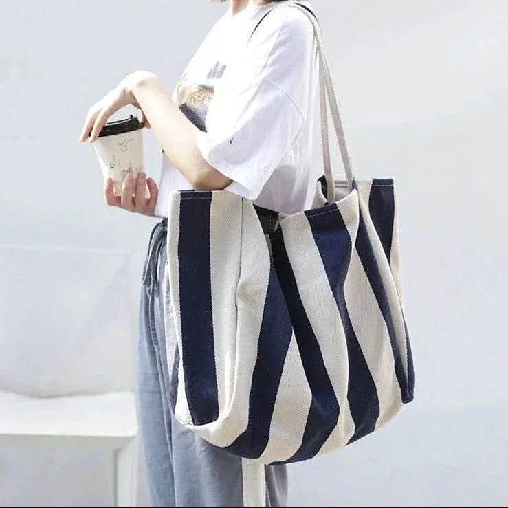 Elegant Striped Tote Bag with Comfortable Straps | Stylish Accessory for Everyday Use 8