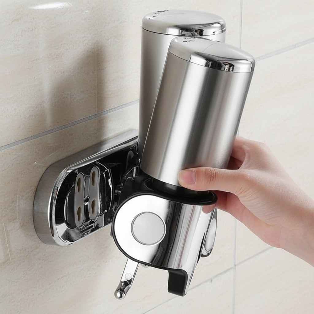 Elegant | Wall Mounted Soap Dispenser with Stainless Steel Design | Space-Saving Solution for Modern Bathrooms 0
