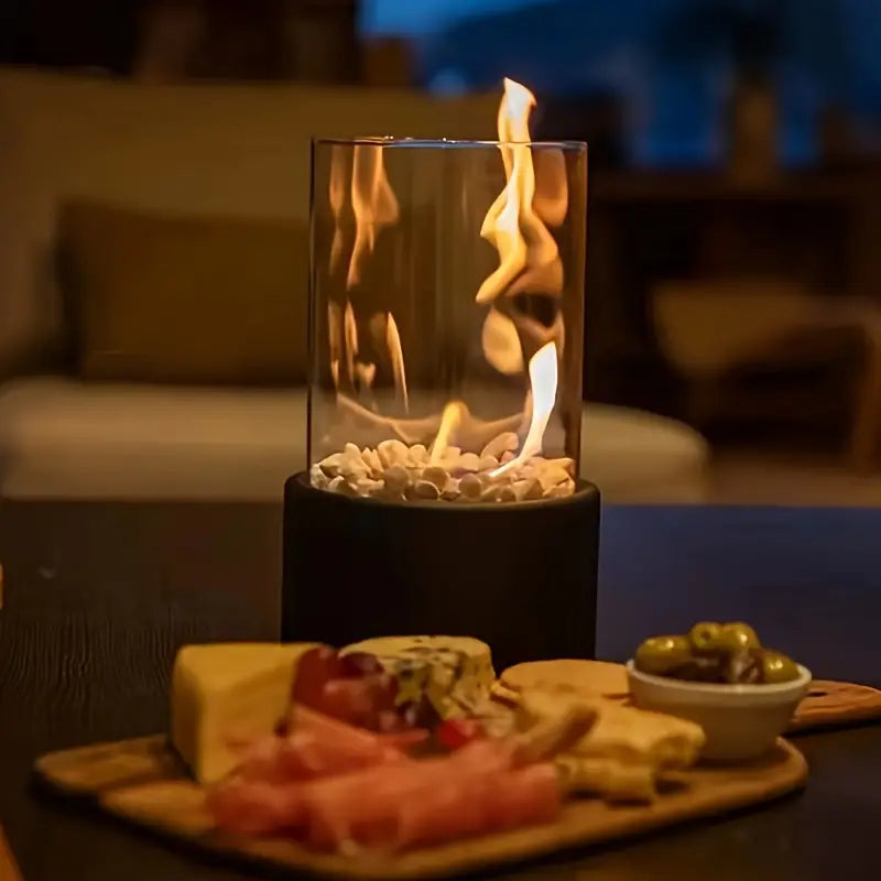 ElysiumFlame | Modern Elegant Portable Outdoor Fireplace for Cozy Ambiance 4
