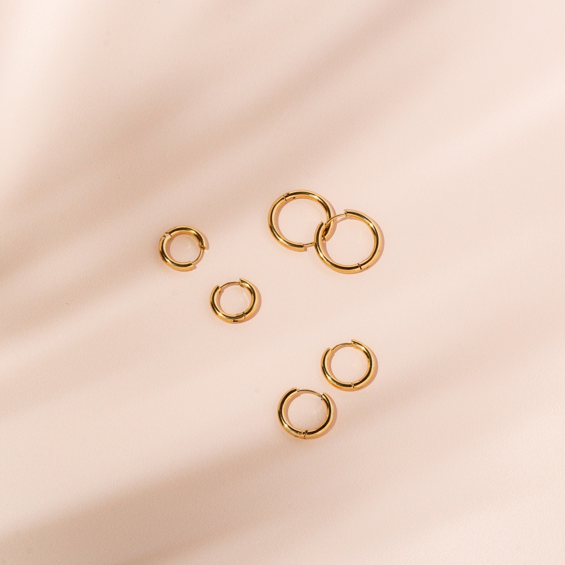 Celeste - Gold Plated Hoop Earrings in Three Sizes for Women