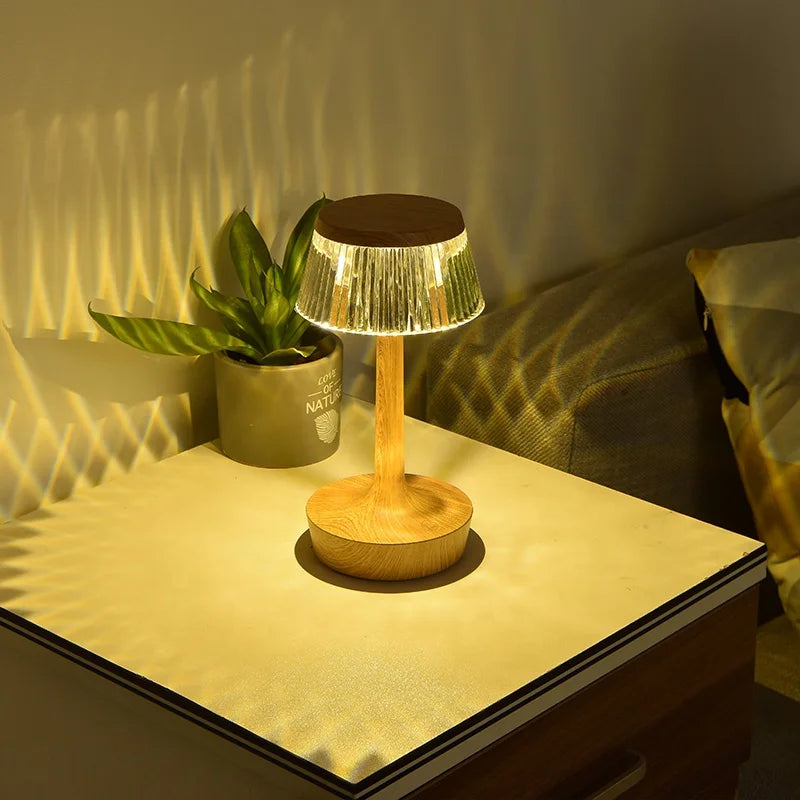 Crystal Cordless Table Lamp - Rechargeable Touch