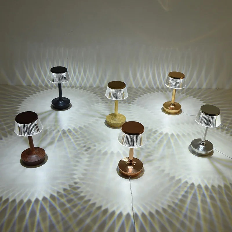 Crystal Cordless Table Lamp - Rechargeable Touch