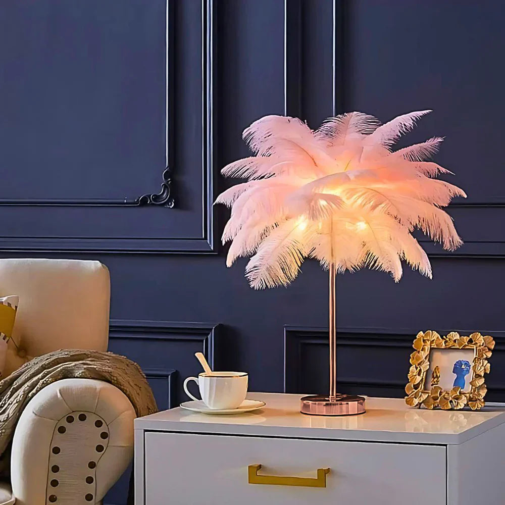FeatherGlow | Elegant Soft Feather Floor Lamp with Remote Control 2
