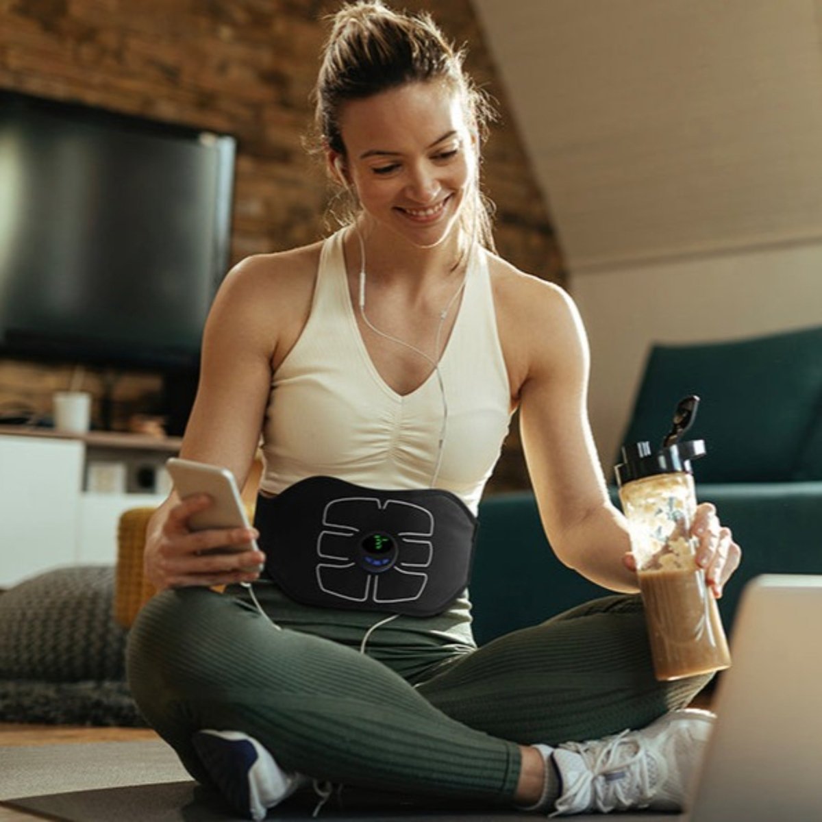 FlexTone Sculpt | EMS Abdominal Trainer with 6 Adjustable Modes | Compact Device for Effective Muscle Strengthening 3