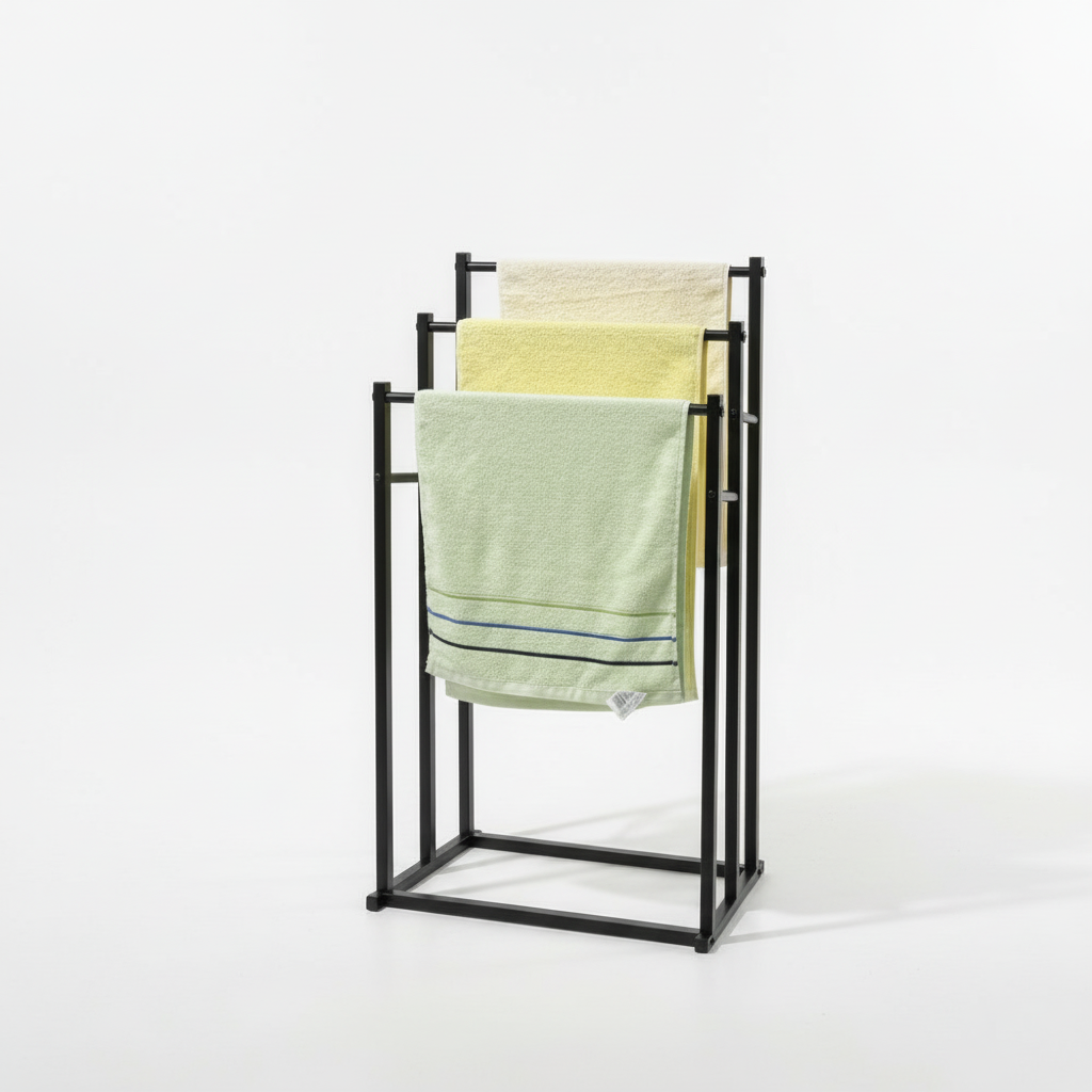Freestanding Towel Rack | Sturdy Steel Frame with Space-Saving Design | Ideal Towel Storage for Organized Bathrooms 1