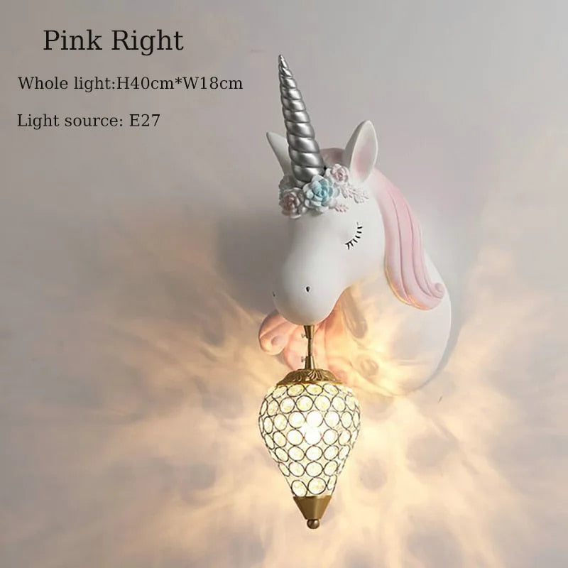 Unicorn Kids Wall Lamp - Magical Warm Night Light