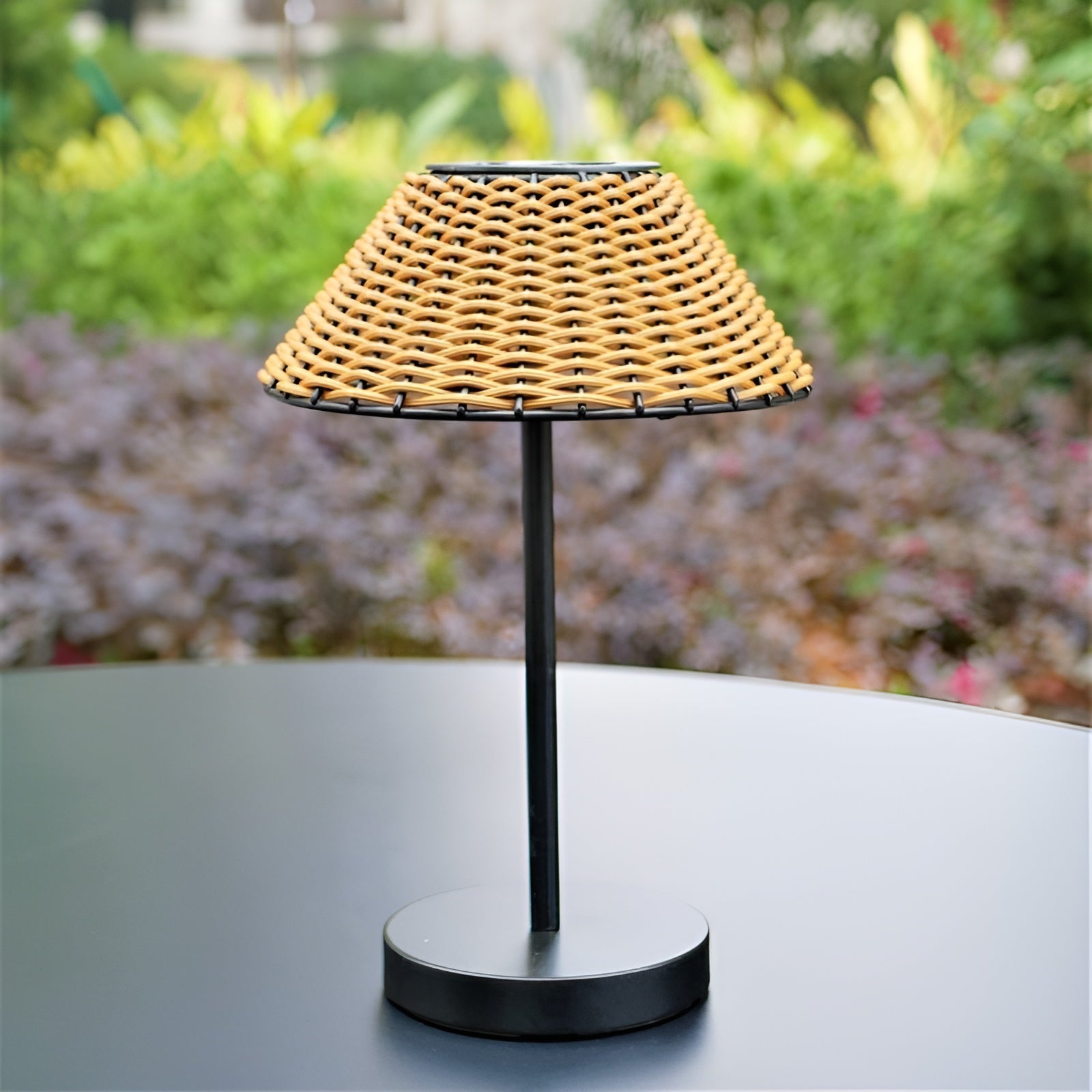 Solar Woven Table Lamp - Weatherproof Garden Light