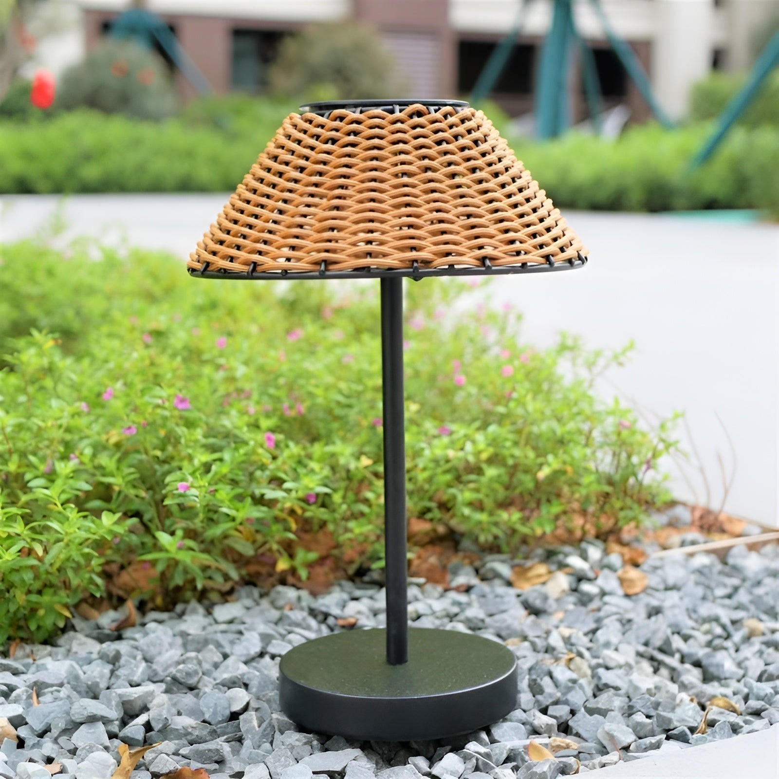 Solar Woven Table Lamp - Weatherproof Garden Light