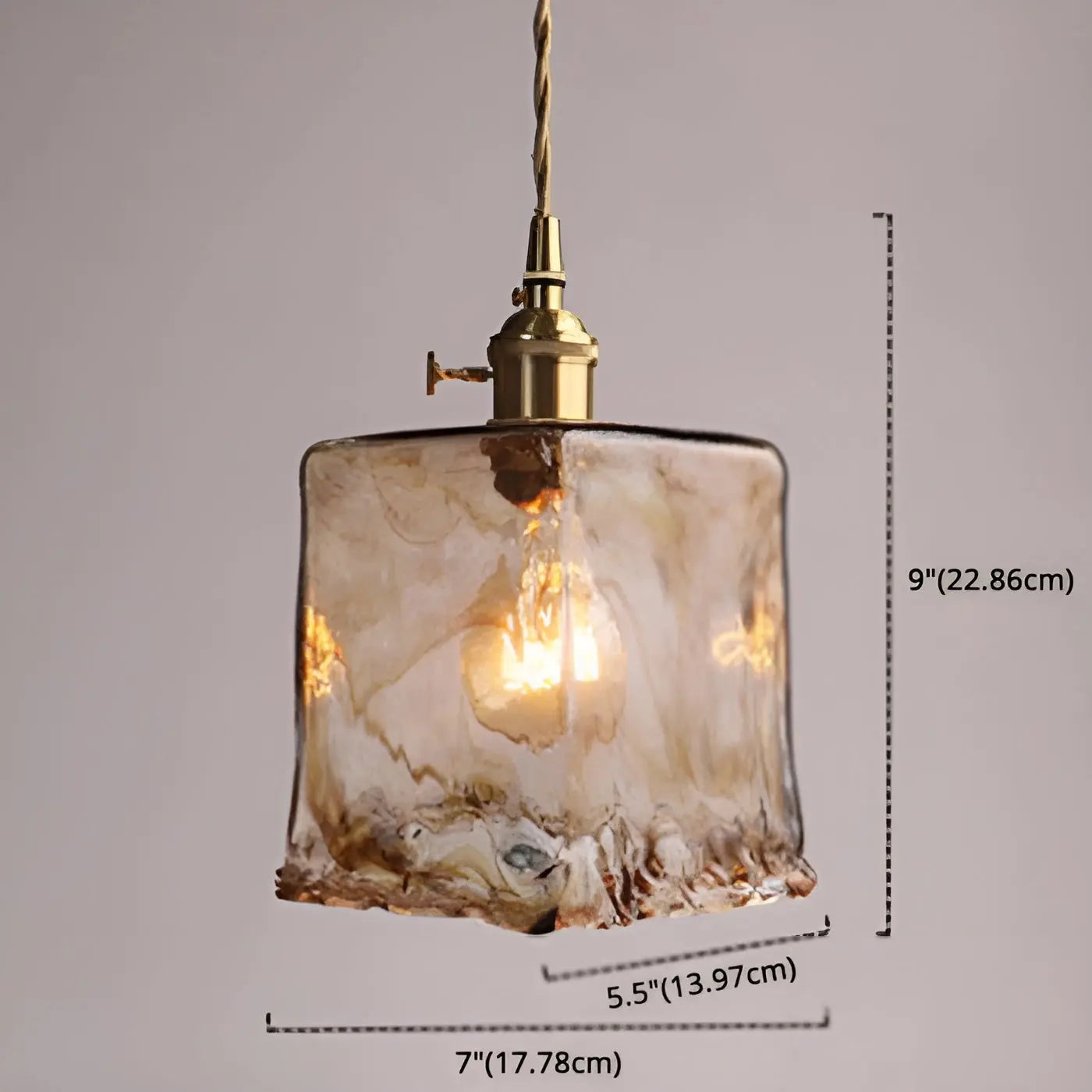 Amber Crystal Ceiling Lamp - Amber Glass Ceiling Light