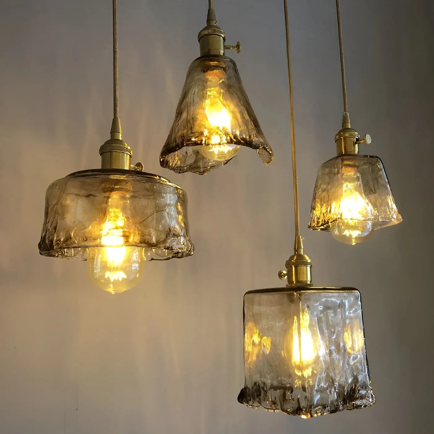 Amber Crystal Ceiling Lamp - Amber Glass Ceiling Light