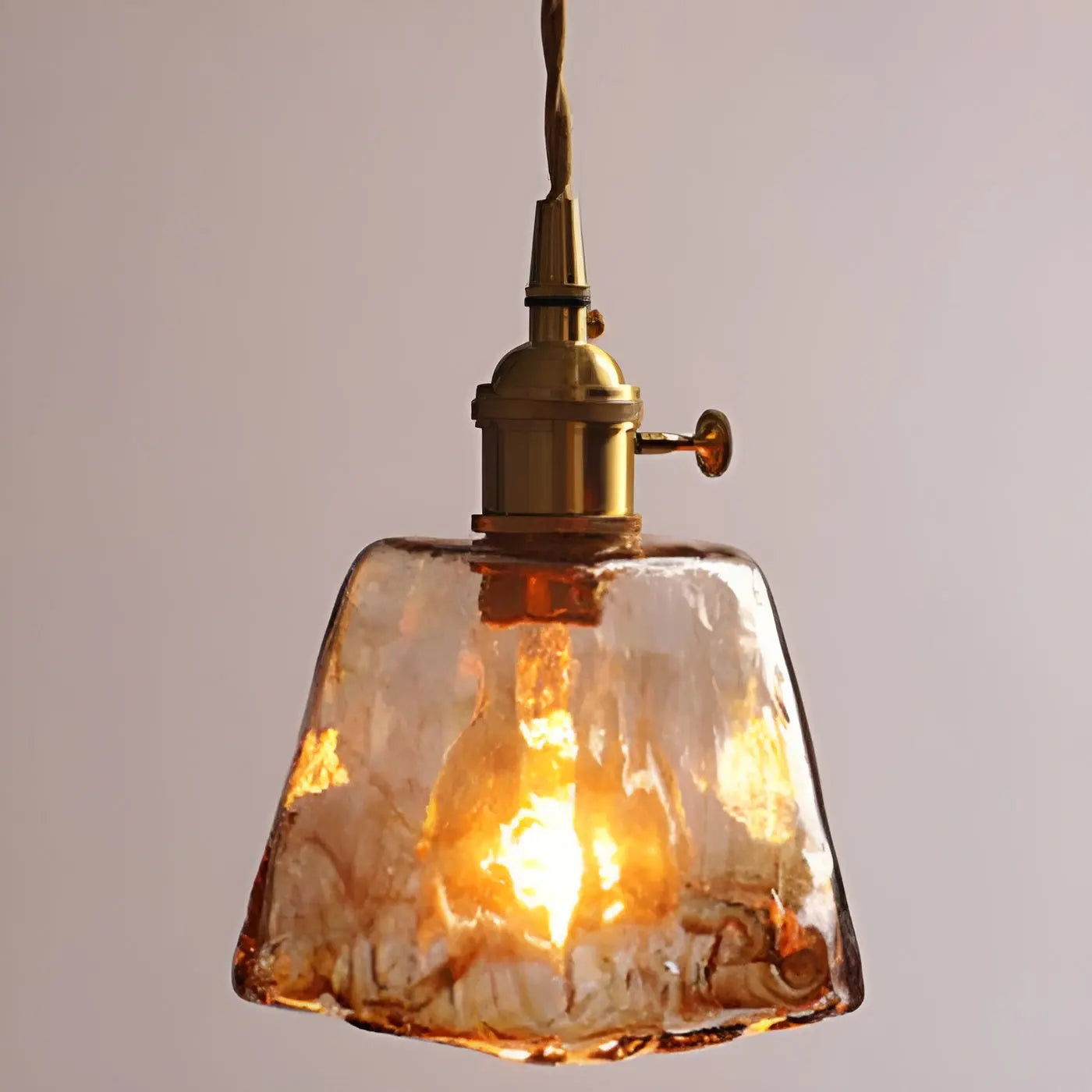 Amber Crystal Ceiling Lamp - Amber Glass Ceiling Light