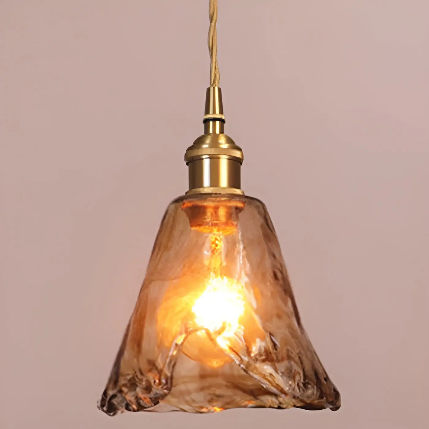 Amber Crystal Ceiling Lamp - Amber Glass Ceiling Light